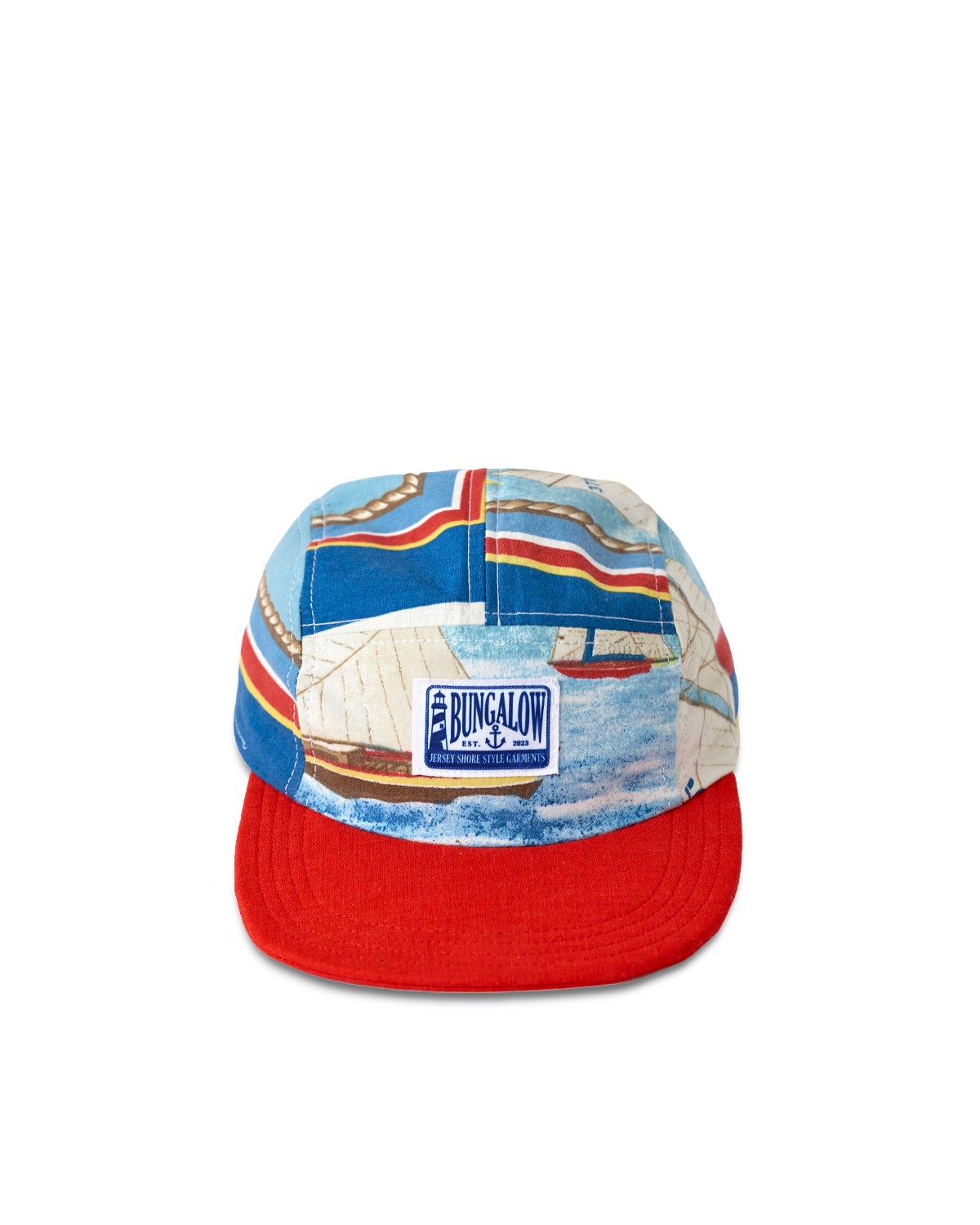 Vintage Fabric Sailboat Camp Cap